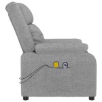 vidaXL Fotoliu de masaj electric rabatabil, gri deschis, textil vidaXL Fotoliu de masaj electric rabatabil, gri deschis, textil