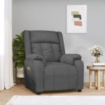 vidaXL Fotoliu de masaj electric rabatabil, gri închis, textil vidaXL Fotoliu de masaj electric rabatabil, gri închis, textil