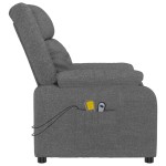 vidaXL Fotoliu de masaj electric rabatabil, gri închis, textil vidaXL Fotoliu de masaj electric rabatabil, gri închis, textil