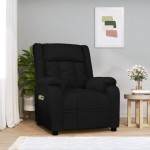 vidaXL Fotoliu de masaj electric rabatabil, negru, textil vidaXL Fotoliu de masaj electric rabatabil, negru, textil