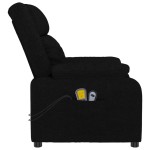 vidaXL Fotoliu de masaj electric rabatabil, negru, textil vidaXL Fotoliu de masaj electric rabatabil, negru, textil