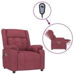 vidaXL Fotoliu de masaj electric rabatabil, roșu vin, textil vidaXL Fotoliu de masaj electric rabatabil, roșu vin, textil