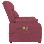 vidaXL Fotoliu de masaj electric rabatabil, roșu vin, textil vidaXL Fotoliu de masaj electric rabatabil, roșu vin, textil