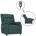 vidaXL Fotoliu de masaj electric, verde închis, material textil vidaXL Fotoliu de masaj electric, verde închis, material textil