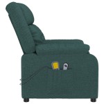 vidaXL Fotoliu de masaj electric, verde închis, material textil vidaXL Fotoliu de masaj electric, verde închis, material textil