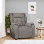 vidaXL Fotoliu de masaj electric rabatabil, gri taupe, textil vidaXL Fotoliu de masaj electric rabatabil, gri taupe, textil