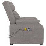 vidaXL Fotoliu de masaj electric rabatabil, gri taupe, textil vidaXL Fotoliu de masaj electric rabatabil, gri taupe, textil