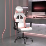 vidaXL Scaun de jocuri, alb și roz, piele ecologică vidaXL Scaun de jocuri, alb și roz, piele ecologică