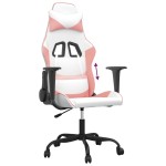 vidaXL Scaun de jocuri, alb și roz, piele ecologică vidaXL Scaun de jocuri, alb și roz, piele ecologică