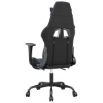 vidaXL Scaun de gaming cu suport picioare, negru/albastru, piele eco