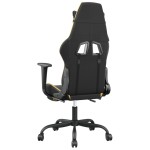 vidaXL Scaun de gaming cu suport picioare negru/auriu, piele ecologică vidaXL Scaun de gaming cu suport picioare negru/auriu, piele ecologică