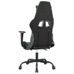 vidaXL Scaun de gaming cu suport picioare negru/verde, piele ecologică