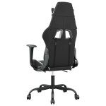 vidaXL Scaun de gaming cu suport picioare, negru/alb, piele ecologică