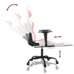 vidaXL Scaun de gaming cu suport picioare, alb/roz, piele ecologică vidaXL Scaun de gaming cu suport picioare, alb/roz, piele ecologică