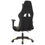 vidaXL Scaun de gaming cu suport picioare negru/auriu, piele ecologică
