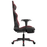 vidaXL Scaun de gaming cu suport picioare, negru/roșu vin, piele eco