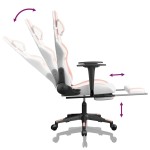 vidaXL Scaun de gaming cu suport picioare, alb/roz, piele ecologică vidaXL Scaun de gaming cu suport picioare, alb/roz, piele ecologică
