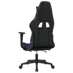 vidaXL Scaun de gaming cu suport picioare, negru/albastru, piele eco