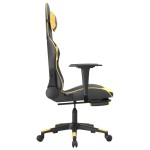vidaXL Scaun de gaming cu suport picioare negru/auriu, piele ecologică vidaXL Scaun de gaming cu suport picioare negru/auriu, piele ecologică