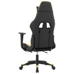 vidaXL Scaun de gaming cu suport picioare negru/auriu, piele ecologică vidaXL Scaun de gaming cu suport picioare negru/auriu, piele ecologică