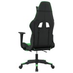 vidaXL Scaun de gaming cu suport picioare negru/verde, piele ecologică vidaXL Scaun de gaming cu suport picioare negru/verde, piele ecologică