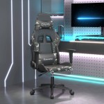 vidaXL Scaun de gaming cu suport picioare, negru/camuflaj, piele eco vidaXL Scaun de gaming cu suport picioare, negru/camuflaj, piele eco