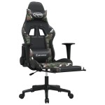 vidaXL Scaun de gaming cu suport picioare, negru/camuflaj, piele eco vidaXL Scaun de gaming cu suport picioare, negru/camuflaj, piele eco
