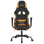 vidaXL Scaun de gaming cu suport picioare, negru și oranj, textil