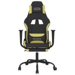 vidaXL Scaun de gaming cu suport picioare, negru/verde deschis, textil