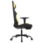 vidaXL Scaun de gaming cu suport picioare, negru/verde deschis, textil