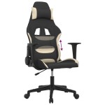 vidaXL Scaun de jocuri, negru și crem, textil