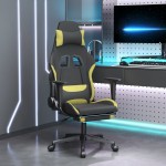 vidaXL Scaun de gaming cu suport picioare, negru/verde deschis, textil vidaXL Scaun de gaming cu suport picioare, negru/verde deschis, textil