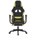 vidaXL Scaun de gaming cu suport picioare, negru/verde deschis, textil vidaXL Scaun de gaming cu suport picioare, negru/verde deschis, textil