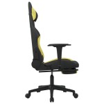 vidaXL Scaun de gaming cu suport picioare, negru/verde deschis, textil vidaXL Scaun de gaming cu suport picioare, negru/verde deschis, textil