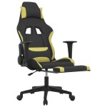 vidaXL Scaun de gaming cu suport picioare, negru/verde deschis, textil vidaXL Scaun de gaming cu suport picioare, negru/verde deschis, textil
