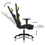 vidaXL Scaun de gaming cu suport picioare, negru/verde deschis, textil vidaXL Scaun de gaming cu suport picioare, negru/verde deschis, textil