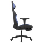 vidaXL Scaun de gaming cu suport picioare, negru și albastru, textil