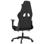 vidaXL Scaun de gaming cu suport picioare, negru/albastru, piele eco