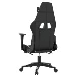 vidaXL Scaun de gaming cu suport picioare, negru/alb, piele ecologică