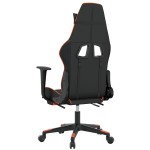 vidaXL Scaun de gaming cu suport picioare, negru/oranj, piele eco