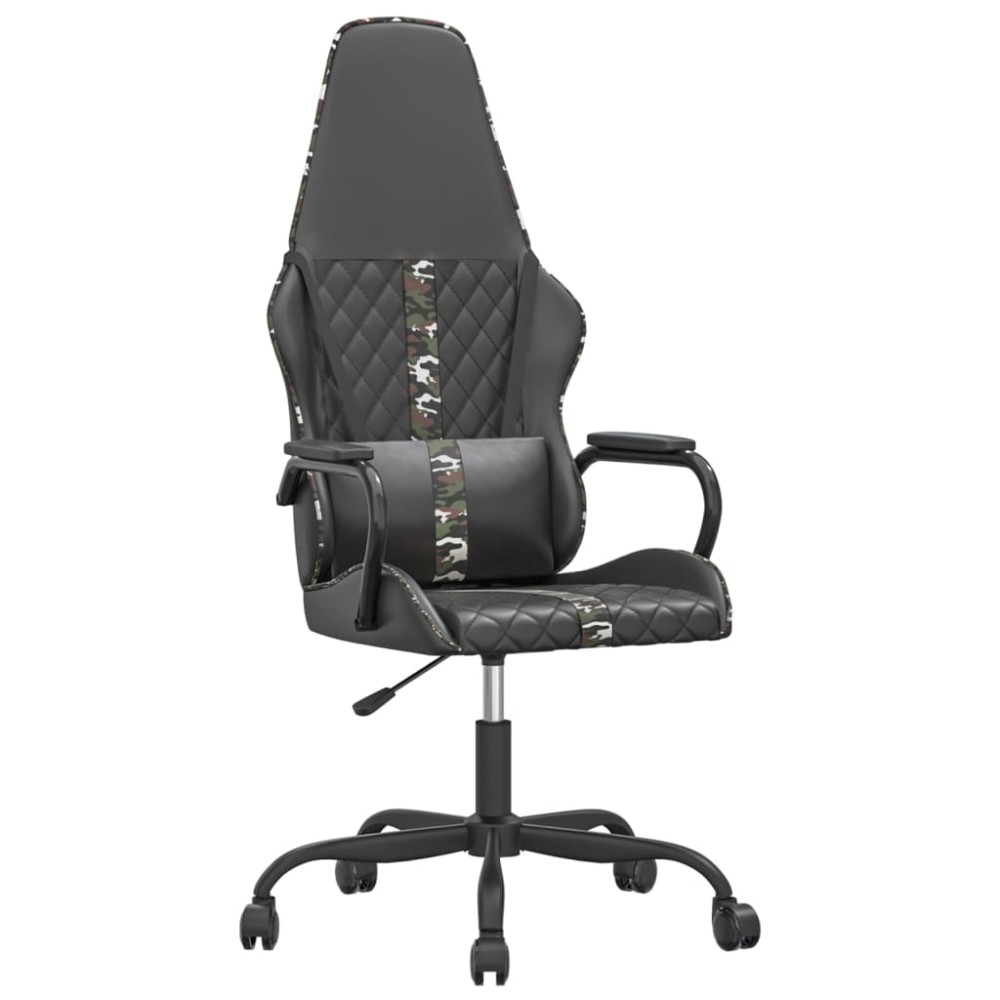 vidaXL Scaun de jocuri, negru și camuflaj, piele ecologică