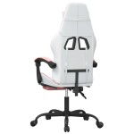 vidaXL Scaun de gaming cu suport picioare, alb/roz, piele ecologică vidaXL Scaun de gaming cu suport picioare, alb/roz, piele ecologică