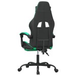 vidaXL Scaun de gaming cu suport picioare negru/verde, piele ecologică