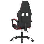 vidaXL Scaun de gaming cu suport picioare, negru/roșu vin, piele eco