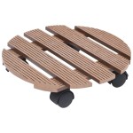 vidaXL Cărucioare pentru plante, 4 buc., maro, Ø30x7,5 cm, WPC vidaXL Cărucioare pentru plante, 4 buc., maro, Ø30x7,5 cm, WPC