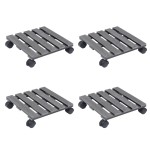 vidaXL Cărucioare pentru plante, 4 buc., gri, 30x30x7,5 cm, WPC vidaXL Cărucioare pentru plante, 4 buc., gri, 30x30x7,5 cm, WPC
