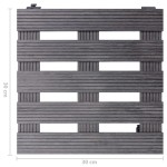 vidaXL Cărucioare pentru plante, 4 buc., gri, 30x30x7,5 cm, WPC vidaXL Cărucioare pentru plante, 4 buc., gri, 30x30x7,5 cm, WPC