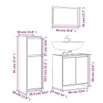 vidaXL Set mobilier de baie, 3 piese, stejar fumuriu, lemn prelucrat vidaXL Set mobilier de baie, 3 piese, stejar fumuriu, lemn prelucrat
