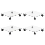vidaXL Suport cu role de plante 4 buc 35x35cm sticlă securizată pătrat vidaXL Suport cu role de plante 4 buc 35x35cm sticlă securizată pătrat