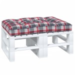 vidaXL Pernă de paleți, roșu carouri, 120x80x12 cm, material textil